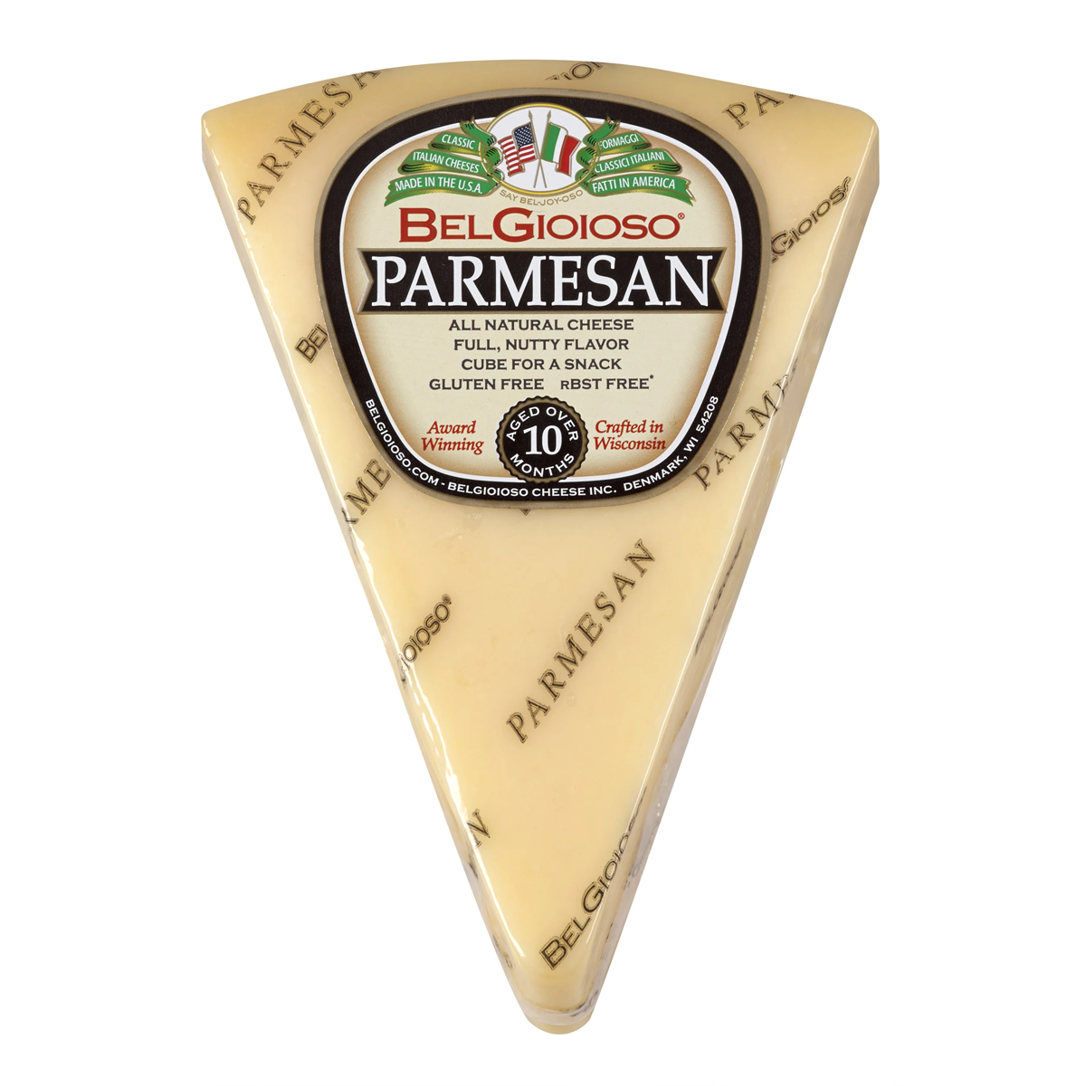 Bel Giosioi Parmesan Cheese - Authentic Italian Aged Parmesan, Rich Flavor, Perfect for Grating, Cooking, or Snacking - 8 oz