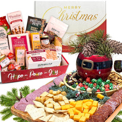 GiftWorld Ultimate Christmas Meat and Cheese Gift Baskets For Men and Women Meat, Cheese and Crackers Assortment Food Gift Basket Christmas Food Gifts