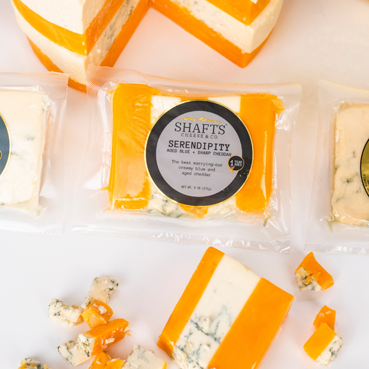 Shafts Cheddar & Blue Cheese - Bold Flavor Combination, Perfect for Snacking, Cheese Boards, and Cooking