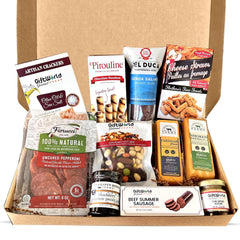 Deluxe Charcuterie Meat & Cheese Gift Box – Negroni Salami, Summer Sausage, Gourmet Snacks & Crackers