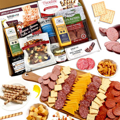 Deluxe Charcuterie Meat & Cheese Gift Box – Negroni Salami, Summer Sausage, Gourmet Snacks & Crackers