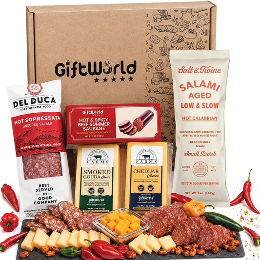 Hot & Spicy Charcuterie Gift Basket | Spicy Meat & Cheese Gift Box