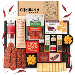 Ultimate Deluxe Hot & Spicy Charcuterie Gift Basket | Gourmet Meat & Cheese Gift