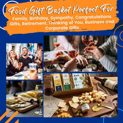 Cheese Gift Box with Cheddar, Gouda, Crackers, Pretzels & Mustard – Wine Pairing Snack Box