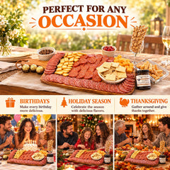 Gourmet Meat & Cheese Charcuterie Box with Crackers, Truffles, Nut Mix, Pretzels & Chocolate