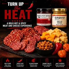 Ultimate Deluxe Hot & Spicy Charcuterie Gift Basket | Gourmet Meat & Cheese Gift