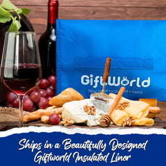 GiftWorld Meat and Cheese Gift Basket – Gourmet Cheese Gift Basket, Charcuterie Food Basket with Cheese Knife, Cheese Sampler for Men and Women