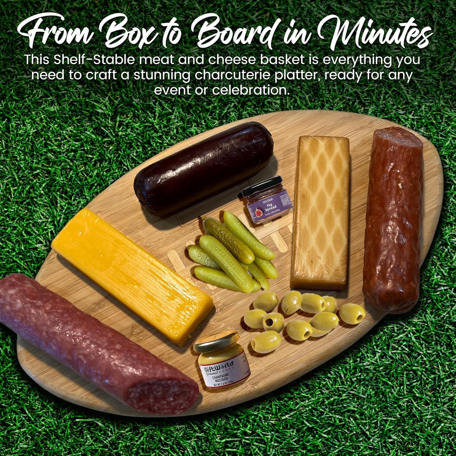 Gourmet deli box with olives and pickles
