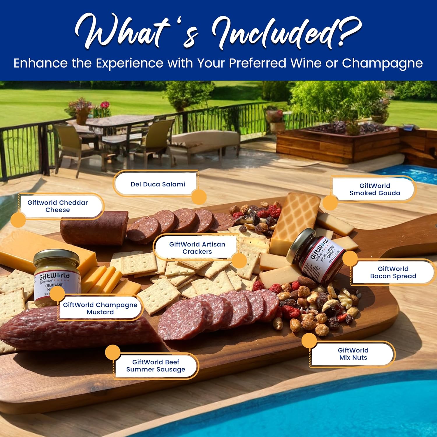 Assorted gourmet meats, cheeses, and nuts