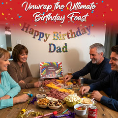 Gourmet birthday gift basket with assorted snacks