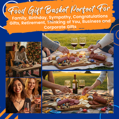 Snack crate with meats, cheese, pretzels, and truffles