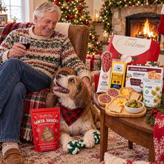 Christmas Dog & Owner Gift Box | Wine Lover Gift Set | Holiday Dog Toys and Treats