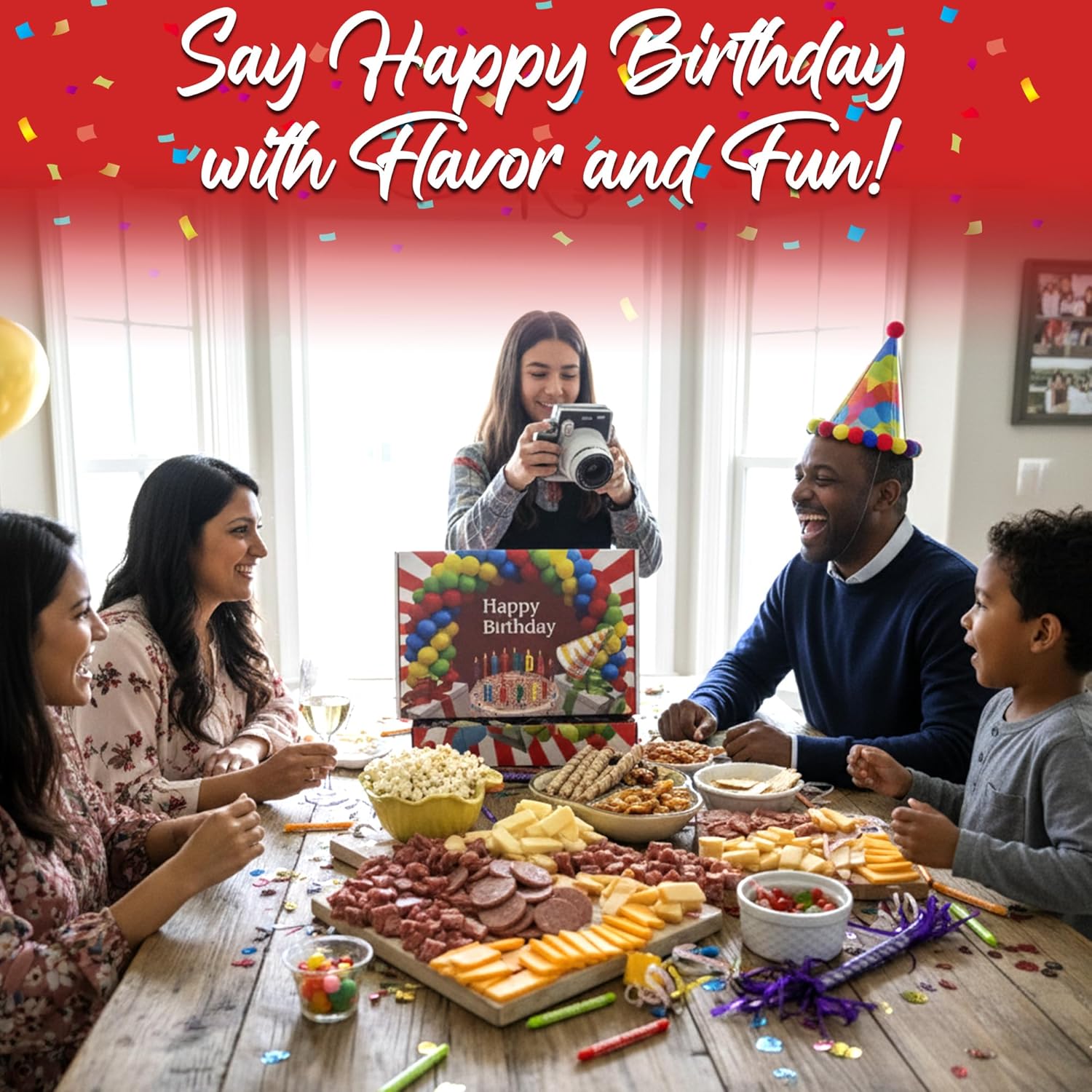 Meat and cheese birthday celebration box