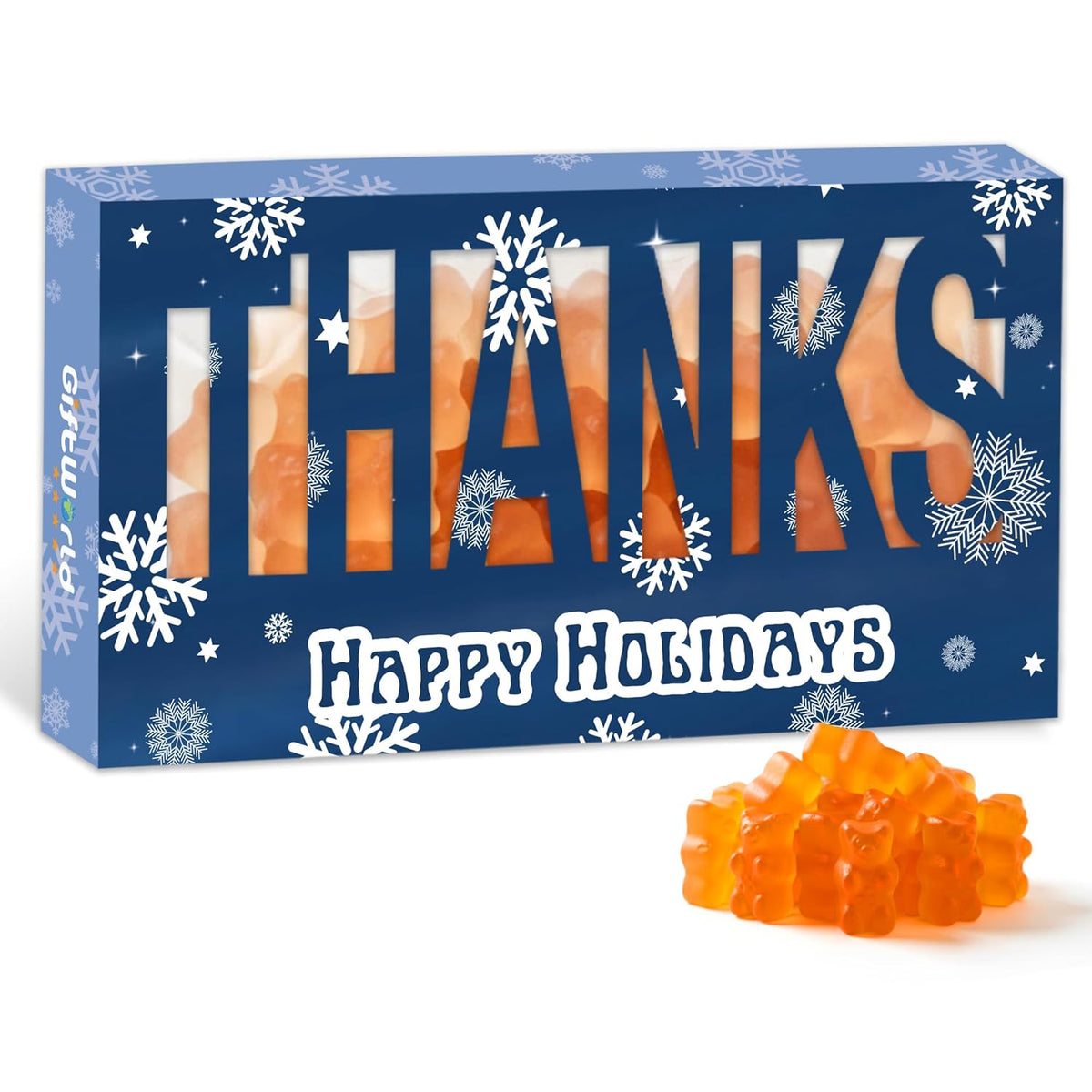 GiftWorld “THANKS” Holiday Candy Box – Champagne Gummy Bear Gift