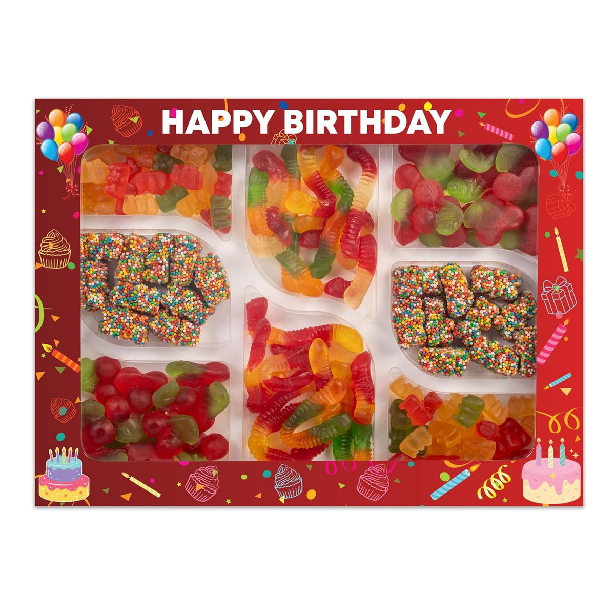 Birthday Candy Box – Gummy Cherries, Worms & Bears