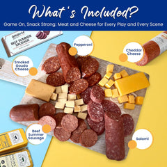 Meat and Cheese Gift Basket – Salami, Pepperoni, Summer Sausage, Cheddar, and Smoked Gouda – Perfect Gourmet Food Gifts for Men, Corporate Gifts