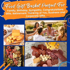 Meat and Cheese Gift Basket – Salami, Pepperoni, Summer Sausage, Cheddar, and Smoked Gouda – Perfect Gourmet Food Gifts for Men, Corporate Gifts