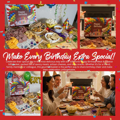 Birthday Charcuterie Gift Box – Smoked Gouda, Summer Sausage, Popcorn, Salami, Crackers, Nuts & Jelly Beans