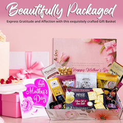 GiftWorld Mothers Day Gift Basket - Cheese, Crackers, Snack Gifts Assortment - Gourmet Food Gift Box for Mom