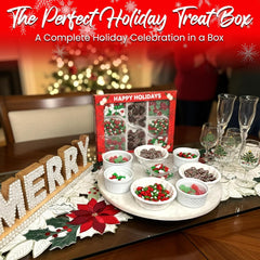 Holiday Candy Gift Box – Christmas Spice Drops, Candy Corn, Chocolate Nonpareils & Frosty’s Forest Mix
