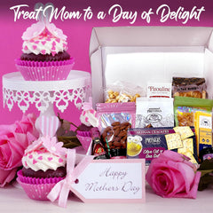 GiftWorld Mothers Day Gift Basket - Cheese, Crackers, Snack Gifts Assortment - Gourmet Food Gift Box for Mom