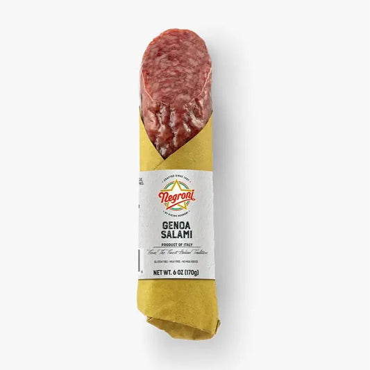 Genoa salami sliced cured Italian deli meat