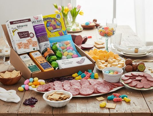 Premium snack gift box containing assorted sweet and savory treats.