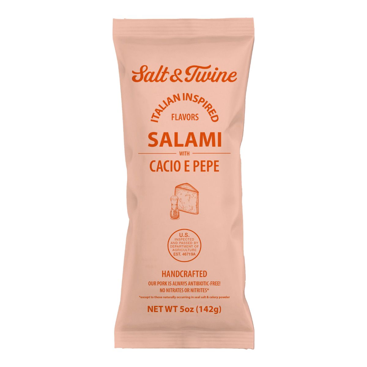 Salt & Twine Cacio e Pepe Salami – 5 oz | Italian-Inspired Artisan Salami