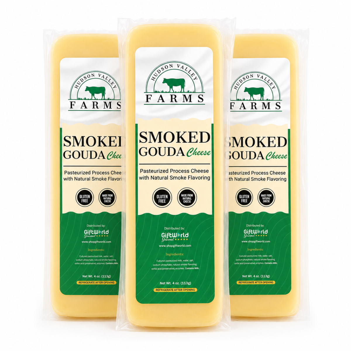 Smoked Gouda Cheese 3-Pack | Shelf Stable Gourmet Cheese – 4 oz Each