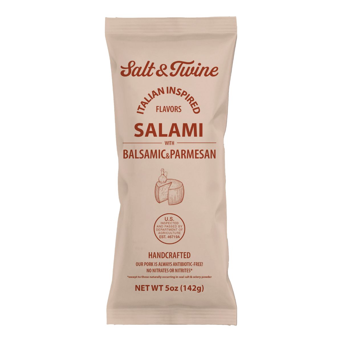 Salt & Twine Balsamic & Parmesan Salami – 5 oz | Artisan Charcuterie Salami