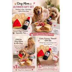 Dog Mom Gift Set | Paw Charcuterie Board & Wine Dog Toys