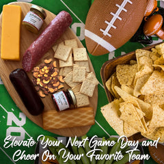 Beef Summer Sausage Charcuterie Cheese Gift Basket, Charcuterie Food Items, Meat and Cheese Gift Baskets, Food Gifts for Men, Meat Sampler For Men, Tailgating, Business, Congratulations, Care Packages, Thanksgiving and Christmas Gifts (8-item Bundle)