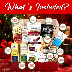 Christmas Gift Basket, Meat and Cheese Gift Baskets for Men and Women - Delicious Condiments with Dubai Chocolate, Charcuterie Food Gift Basket, Christmas Food Gifts in Christmas Gift Box (12-item Bundle)