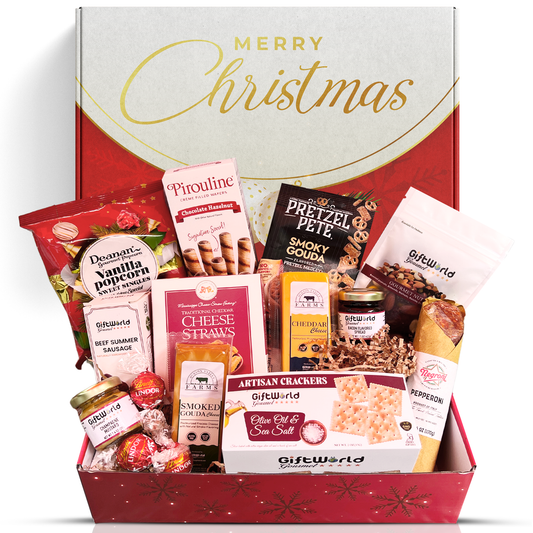 GiftWorld Ultimate Christmas Meat and Cheese Gift Baskets For Men and Women Meat, Cheese and Crackers Assortment Food Gift Basket Christmas Food Gifts