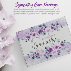 Sympathy Gourmet Gift Box – Salami, Cheese, Crackers, Wafers, Tea, Nut Mix & Pretzels
