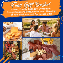 Gourmet Charcuterie Gift Box – Meat and Cheese Basket with Salami, Sausage, Cheddar, Gouda, Olives & Spreads