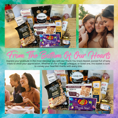Thank You Charcuterie & Snack Gift Box – Salami, Cheese, Crackers, Wafers, Popcorn, Nuts & Jelly Beans