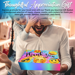 Thank You Charcuterie & Snack Gift Box – Salami, Cheese, Crackers, Wafers, Popcorn, Nuts & Jelly Beans